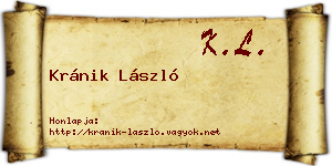 Kránik László névjegykártya