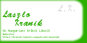 laszlo kranik business card