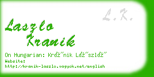 laszlo kranik business card